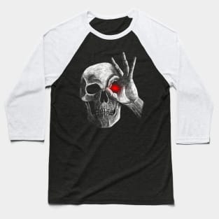 Skeleton with glowing eye Baseball T-Shirt